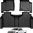 Falafa Floor Mats Fit for 2019-2025 Chevy Silverado/GMC Sierra 1500, for 2020-2025 Silverado/Sierra 2500HD/3500HD Crew Cab, All Weather Floor Liners with Rear Underseat Storage Box, Front Bucket Seat
