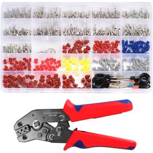 26 Types Automotive Wire Pin Connectors Kit, 1/1.5/1.8/2.2/2.3/2.8/3.5mm Non Insulated Terminal Pin Kit, Wiring Connectors Kit With Crimping Tool and Removal Tool