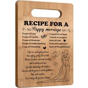 Wedding Gift for Couple 2025, Bridal Shower Gifts for Bride and Groom Engagement, Happy Marriage Cutting Board, Gifts for Wedding Shower, Newlywed Mr and Mrs Gifts Bride to Be Gifts
