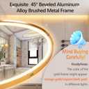 40"x24" Oval LED Bathroom Mirror with Lights, Gold Anti Fog Lighted Vanity Mirror Wall Mounted, LED Oval Mirror with 3 Colors, Memory, ShatterProof, Front/Backlit, Horizontal/Vertical