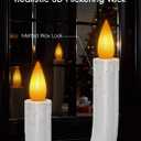 COOLWUFAN Window Candles with Remote Timer, 3 Pcs Flameless Taper Candles Battery Operated with Black Holder, Realistic LED Flickering Flame Dripless, Christmas Decorations Indoor for Home Party Fall