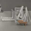 PXRACK Under Sink Organizer, Adjustable Height, 2-Pack 2 Tier Pull Out Under Cabinet Organizer, Slide Out Thickened Metal Under Sink Storage for Kitchen Bathroom Laundry Pantry Cabinet, L, White