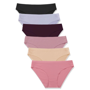 FINETOO 6 Pack Women’s Seamless Hipster Underwear No Show Panties Invisibles Briefs Soft Stretch Bikini Underwears S