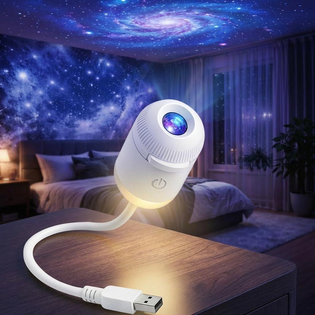 Galaxy Projector Night Light, Star Projector USB LED Starry Sky Ceiling Lamp, 24 Film Discs 360 Adjustable Planetarium Projector for Bedroom Adults, Ceiling Night Light Projector for Room Mood Decor