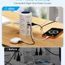 Tower Power Strip with 1 Dedicated PD 20W Fast-Charging Port, 12 Outlets, 5 USB Ports (3 USB-C), 1800J Protector, Desk Charging Station for Multiple Devices,10FT Extension Cord, Home Office Essentials