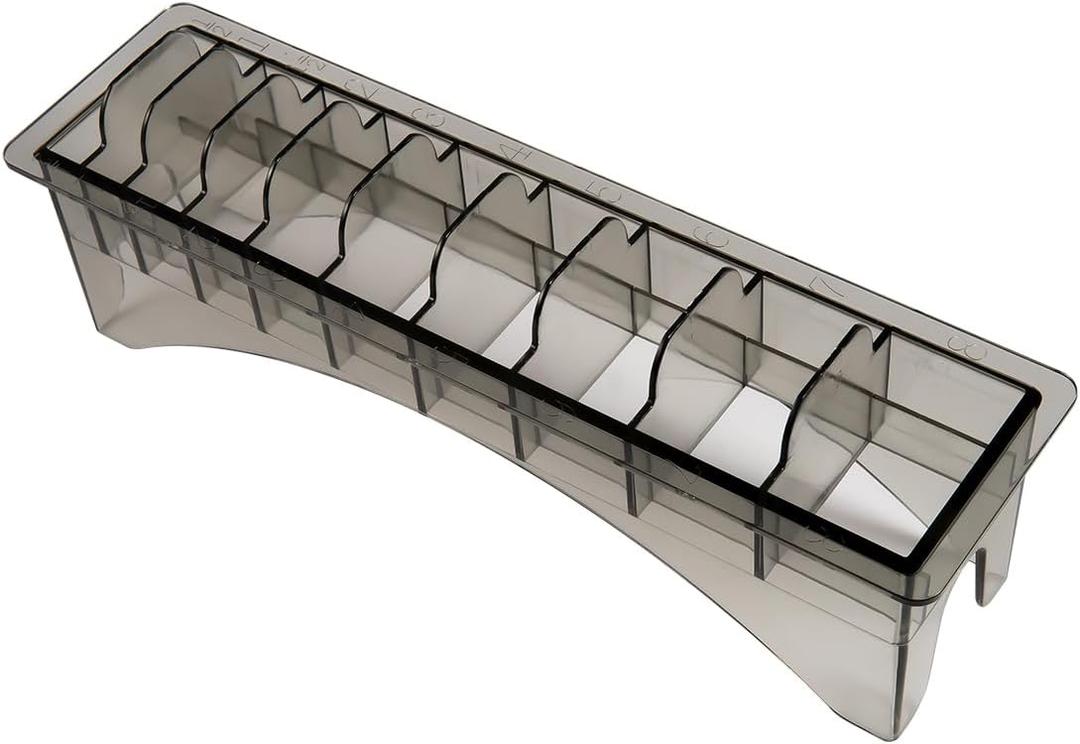 Clipper Guard Holder Organizer with 10 Slots, Black, Sturdy Polycarbonate Material