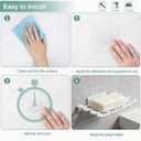 2 x Bar Soap Holder for Shower Wall, Self Draining Plastic Bar Soap Dish Tray Container Case for Bathroom Sink, Adhesive Shower Soap Dish Holder Wall Mounted, White 2 Pack