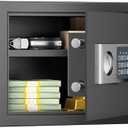 Locksworth Safe for Home, 0.6 Cubic Feet Safety Box, Lock Box for Money, Jewelry, Documents and Guns, Digital Security Safe for Office, Hotel and Personal Use, 13.8"W x 9.8"D x 9.8"H