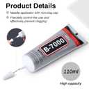 B7000 Jewelry Bead Glue for Jewelry Making, Clear 3.7 fl oz B7000+Plus Multipurpose Super Adhesive Glue for Rhinestone Crafts Fabric Metal Stone Nail Art Wood Glass (110 ml/ 3.7oz)