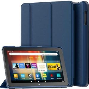 Lainergie Smart Trifold Stand Case with Hard PC Back and Auto Wake/Sleep Incompatible with Alcatel TCL, Ocean Blue