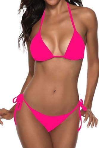 Women Two Piece Swimsuit Sexy Swimwear Halter String Triangle Bikini Sets XS