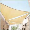 ColourTree 20' x 20' x 20' Beige Triangle TAPT20 Sun Shade Sail Canopy Mesh Fabric UV Block UPF50 - Commercial Heavy Duty - 190 GSM 