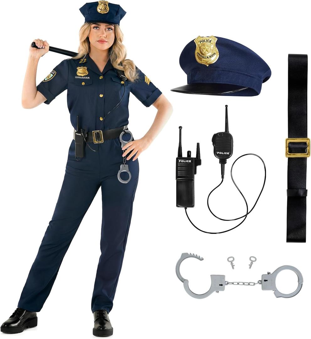 Morph Police Officer Costume - Adult Women's Cop Costume (Small)
