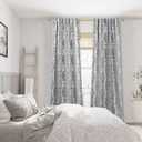 Patterned Living Room Curtains Drapes 108 Inch Long 2 Panels,Extra Long 50% Blackout Black Out Light Filtering Back Tab Boho Print Pattern 9FT Length Ceiling Curtains for Tall Window,Black