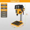 Hoteche Variable Speed Mini Benchtop Drill Press with 1/4-Inch Chuck, 170mm Work Table & 23mm Spindle Travel - Precision Tabletop Drilling Machine for Wood, Metal, Plastic & DIY Projects