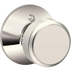 SCHLAGE Bowery Knob Non-Turning Lock, Polished Nickel (F170 BWE 618)