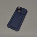 SSLOTSCASE for iPhone 17 Pro Max Case with 2X Privacy Screen Protector, Card Holder & Kickstand & Slide Camera Cover & Camera Stand, Multi-Functional Wallet Phone Cover for iPhone 17 Pro Max, Blue