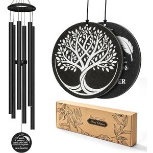 45 Inch Deep Tone Wind Chimes for Outside, Black
Tree of Life Design, Outdoor Garden Porch Decor, Memorial Sympathy Gift, Durable Finish
