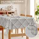 60 x 84 Inch Grey Modern Geometric Tablecloth Rectangle, Farmhouse Style Polyester Table Cloth, SpillProof Wipeable Reusable Cloth Tablecloth for Kitchen Dining Picnic Camping Outdoor