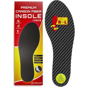 Premium Carbon Fiber Insole - 1 Pc, Men 8-8.5, Women 9 - Unisex Shoe Insert - Orthotic Support - Stiff Foot Plate for Turf Toe, Hallux Rigidus, Plantar Fasciitis, Flat Feet, Mortons Extension