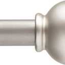 Kenney Kendall Knob Window Curtain Rod, Adjustable 30 to 86 Inch Extendable Rod Set, Brushed Nickel