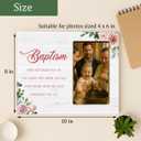 Baptism Gifts Picture Frame for Girls, Christening Gifts, Catholic Baby Gift Wooden Picture Frames (Pink)