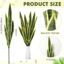 16 Pcs Faux Snake Plants 30 Inch Artificial Snake Plant Tall Faux Agave Fake Sansevieria for Garden Home Office Store Indoor Outdoor Decoration (Yellow)