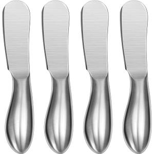 WoneNice 4-Piece Spreader Knife Set, Stainless Steel for Cheese Butter Jam, Dishwasher Safe Kitchen & Serving Utensils, Gift for Wedding Housewarming Christmas