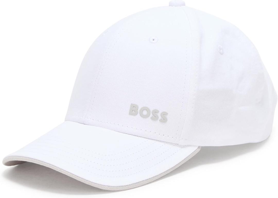 BOSS Mens Bold Logo Cotton Twill Cap (White)