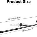 Industrial Iron Pipe Clothes Hanging Bar DIY Wall-Mounted Garment Rack Heavy Duty Clothing Rack for Bedroom, Laundry Room, Closet Storage (Black 50 inch)
