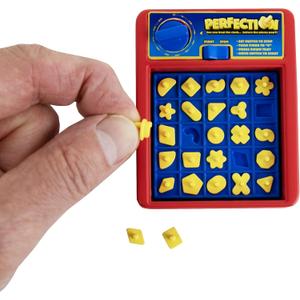 World's Smallest Perfection, Fully Functional Miniature Game, Classic Fast-Paced Shape Game for Kids and Adults, Board Game, Family Games, Travel Game, Stocking Stuffers, Easter Baskets, Ages 6 and Up