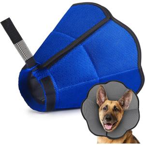 Hard & Heavy Plastic Dog Cone Collar Alternative for Extra Large Dogs (Adult Lab Golden GSD), Adjustable Elizabethan Protective Cone for Healing, Comfortable Recovery Collar Cone of Shame Anti-Lick