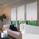 Motorized Blinds No Drill Automatic Roller Shades with Remote Control Cordless Smart Electric Windows Blinds (White, 34 x 72)