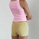 BAIGRAM Women Cute Y2K Hibiscus Floral Print Crop Cami Tops Sleeveless Slim Aesthetic Preppy Tank Summer Outfits Going Out (L)