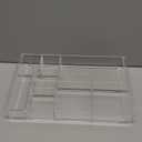 8-Section Clear Drawer Organizer, Large Acrylic Drawer Divider Tray for Desk,Bathroom,Office Makeup,Junk, Plastic Drawers Organizer 13.7" x 8.7" x 2" (8-Section)