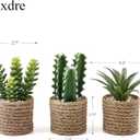 3-Pack Artificial Succulent Plants in Vintage Plastic Pots - Fake Waterproof Succulents Decor for Home, Office, Desk, Shelf - Low Maintenance Indoor Greenery for Bathroom, Living Room, Table Decor