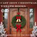 Cast Iron Wreath Hanger for Front Door, Red Star Adjustable Over The Door Hook Wreath Stand, Heavy Duty Door Wreath Hanger and Garland Holder for Fall and Christmas Decorations