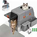 23.6x14.57x15.55 Inch XL Enclosed Stainless Steel Litter Box
