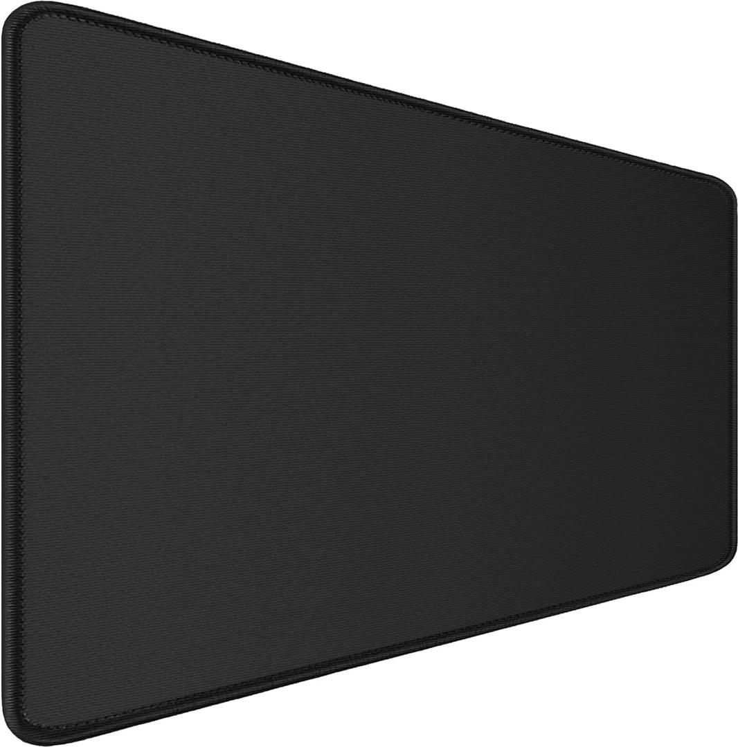 Mouse Pad Gaming, Extra Large Mousepad with Stitched Edges, Premium Microfiber Cloth Surface, Waterproof Non-Slip Base Keyboard Big Desk Mat for Home Office Gaming, 31.5 x 11.8 in, Black