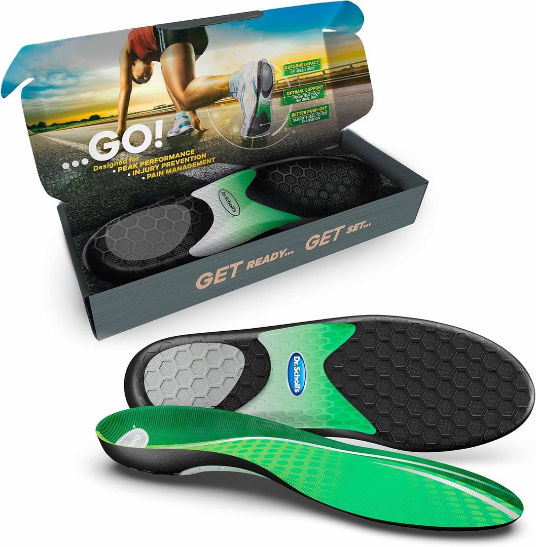 Dr. Scholl's Performance Sized to Fit Running Insoles for Men & Women/Help Prevent Plantar Fasciitis, Shin Splints and Runners Knee