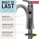 Delta Modern Matte Black Bathroom Faucet 1 Hole, Single Hole Bathroom Sink Faucet for Vanity, Metal Push-Pop Drain Assembly, Chrome 567LF-PP, Chrome, 1.2 GPM Water Flow, 1.2 GPM