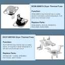 DC47-00032A Dryer Heating Element Kit Replacement for 3 Wire Sam.sung DC93-00154A Heater, include DC96-00887A DC47-00016A Thermal Fuse, DC47-00018A Thermostat, DC32-00007A Thermistor by TOMOON