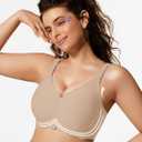 COCOMARTS Jelly Bras for Women No Underwire Scalloped Push Up Wireless Bralettes Seamless Soft Comfort Everyday Tshirt Bra (Beige, M)