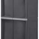 Sterilite 4 Shelf Cabinet, Lockable Utility Storage, Gray, 2-Pack | Adjustable Shelves - Plastic Shelving Unit for Organizing Garage, Pantry, Basement, Laundry Room or Mudroom