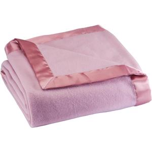OakRidge Satin Fleece Blanket, Full/Queen, Twin or King Size 100% Polyester Lightweight Fabric, Rose