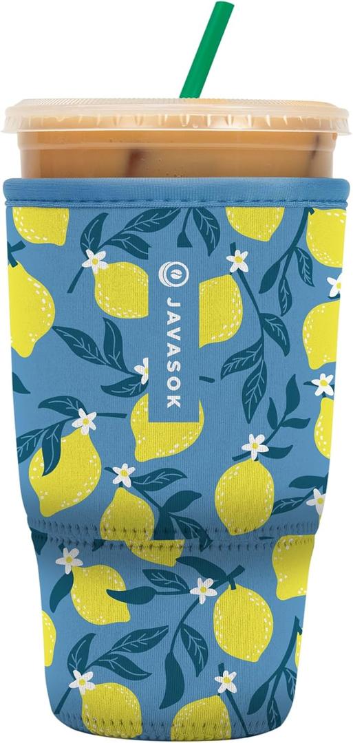 Sok It JavaSok Iced Coffee & Cold Soda Insulated Neoprene Cup Sleeve (Main Squeeze, Large: 30-32oz)