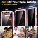 360 Protection Magnetic for iPhone 16 Pro Case Built-in 9H Privacy Screen Protector & Metal Stand[Fit for Magsafe][Anti-Spy][Lens Protector] Heavy Duty Shockproof Phone Case for iPhone 16 Pro