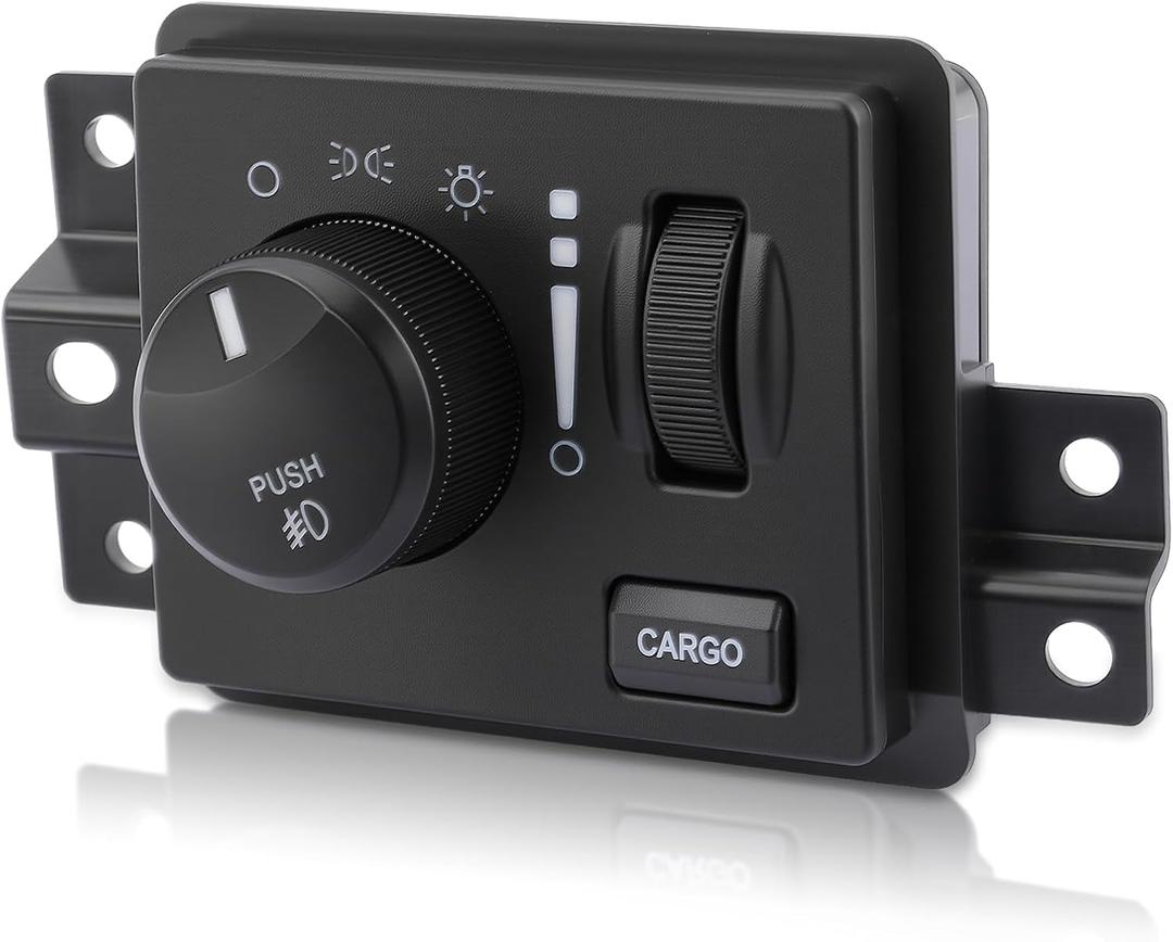 AUTOKAY New Headlight Switch with Cargo Fog Light, OEM Replacement, Direct Fit for Dodge Dakota 2005-2010, Ram 1500/2500/3500/4500/5500 2006-2009