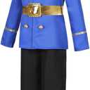 Gorkonpy Prince Costume for Boys Halloween Kids Prince Charming Costume for Toddler Boys (Blue, 5-6 Years)