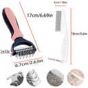 Zoocozy Pet Grooming Combs Kit for Dog Cat, Dog Brush for Shedding, Cat Deshedding Brush for Removal of Long Matted Fur on Pet(Pink)